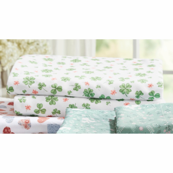 Spring Clover Microfiber Sheet Set, , large