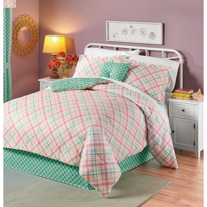 Lily Plaid 4-Piece Comforter Set, , large