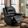 Overstuffed Recliner, Black, large
