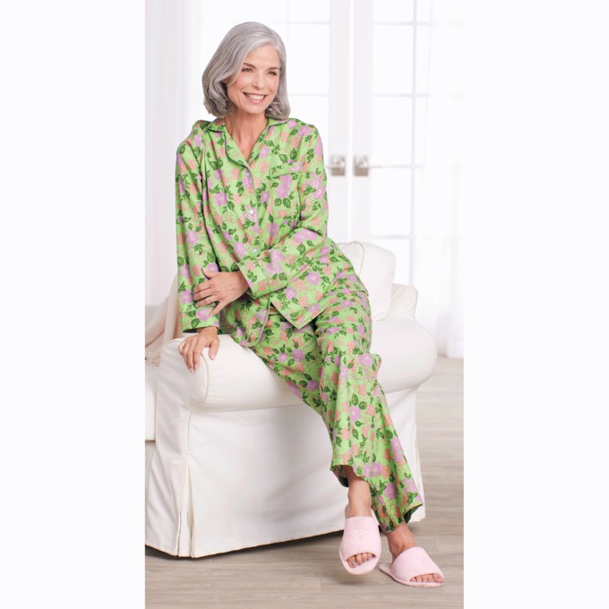 Cozee Corner Printed Flannel Pajamas, , large