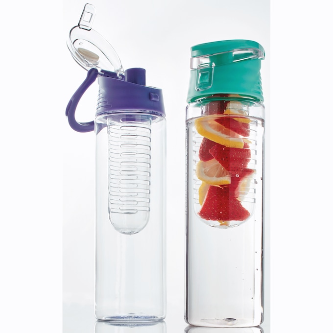 Set of 2 Infuser Water Bottles, Teal Purple, large