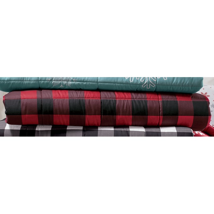 Reversible Printed Down-Alternative Sherpa Blanket, , large