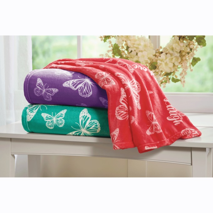 Butterfly Sentiments Microplush Blanket, , large