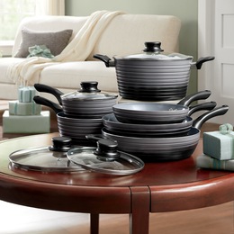 NEW The Pioneer Woman Classic Belly 10 Piece Ceramic Non-stick Cookware Set,  Ocean Teal - Cookware Sets, Facebook Marketplace