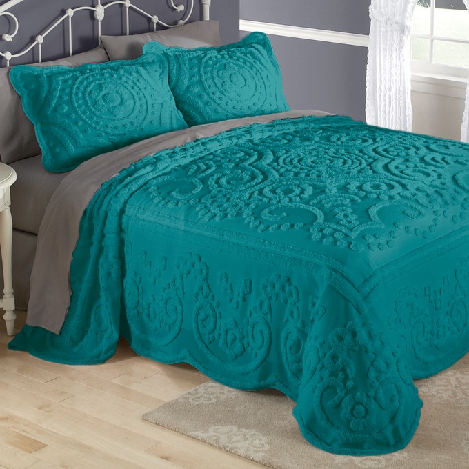 Scallop Chenille Bedspread, , large