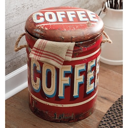 Rustic Coffee Storage Stool, , large
