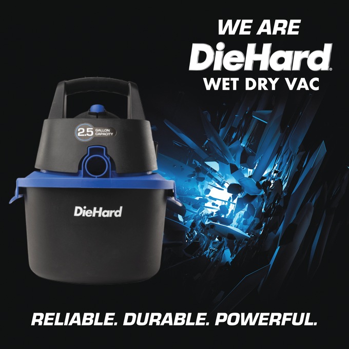 DieHard 2.5-Gallon Wall-Mount Wet/Dry Vac, , large