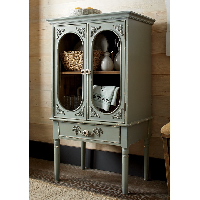 Pisa Antique-Style Cabinet, Green, large