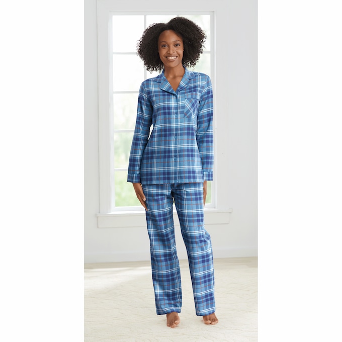 Cozee Corner Printed Flannel Pajamas, , large
