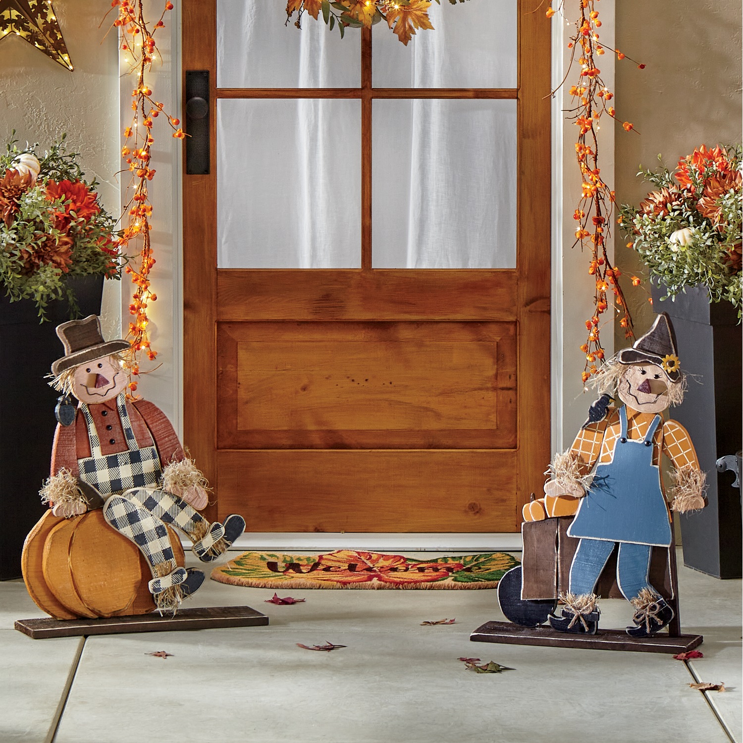 Chunky Wood Scarecrows Buy Both and Save Ginny's