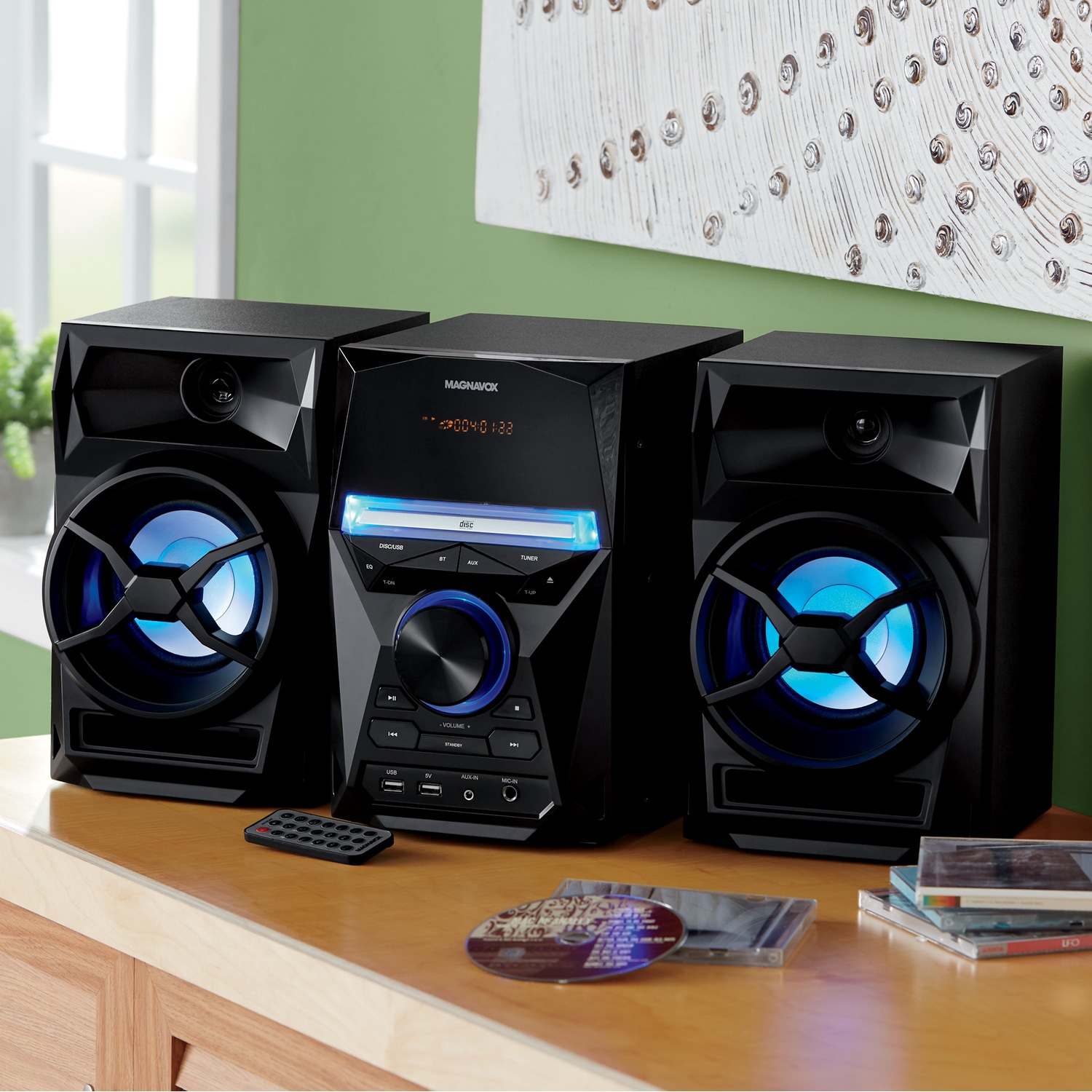 Magnavox 3-Piece CD Stereo Shelf System with Lights | Ginny's
