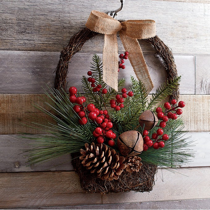 Bell and Pinecone Hanging Basket, , large