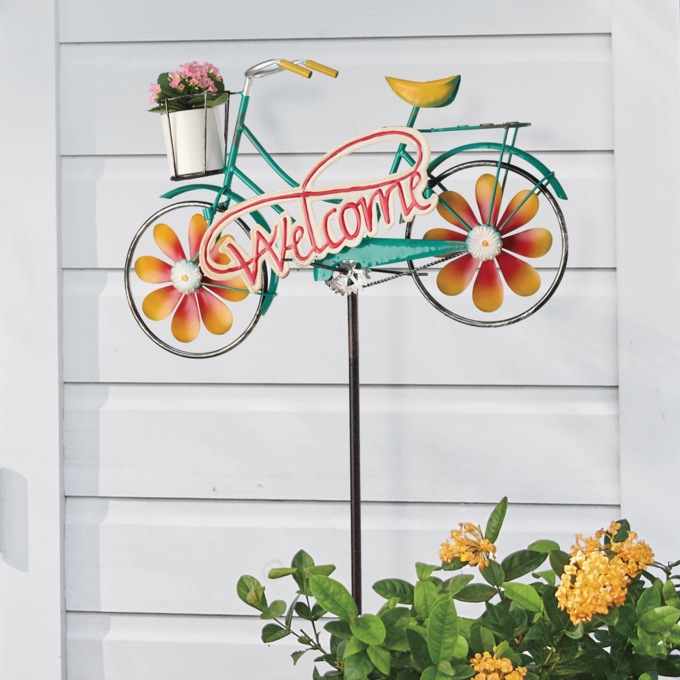 Bicycle Spinner Stake, Multi, large