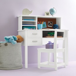 Kids&rsquo; Powered Hutch Desk &amp; Chair, , large