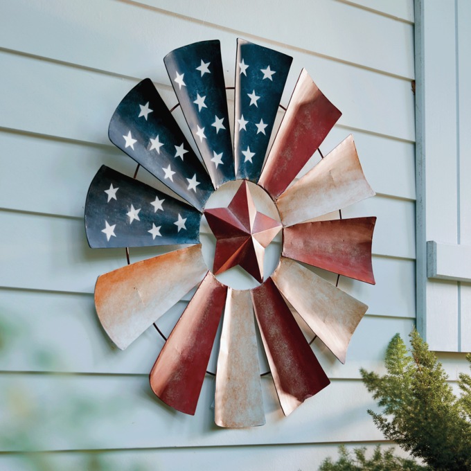 Outdoor Rustic Americana Windmill Wall Art, , large