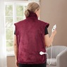 Electric Heated Weighted Back and Neck Pad, Red, large
