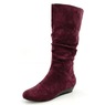 Amanda D'Laurie Tall Scrunch Boot: Rich Suede Look with 1" Wedge Heel, , large