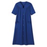 Short-Sleeve Snap-Front Duster with Pockets, , large