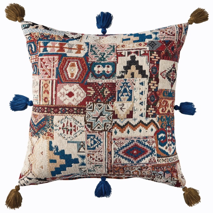 Boho Patch Pillow, , large