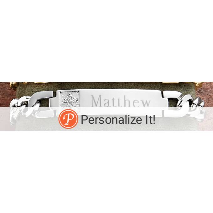 Men's Name Stainless Steel Cubic Zirconia Bracelet | Ginny's Men's Name Stainless Steel Cubic Zirconia Bracelet | Ginny's