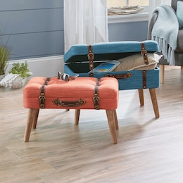 Set of 2 Suitcase Ottomans, , large