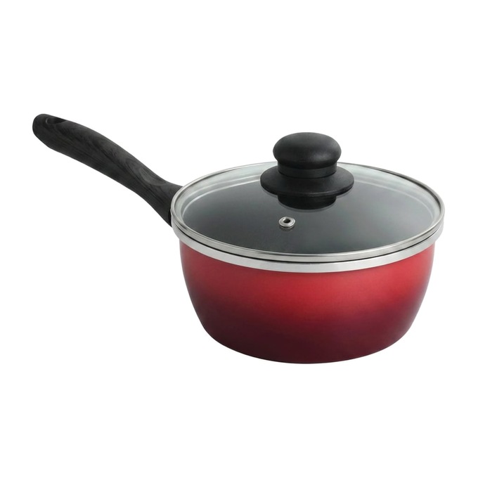 Gradient 10-Piece Aluminum Cookware Set, Red, large