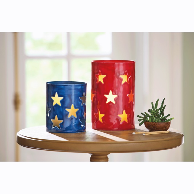 Set of 2 Americana Candleholders, Multi, large