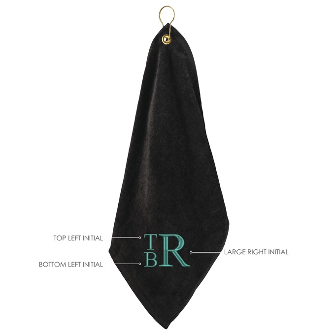 Personalized Stacked Monogram Golf Towel, , large