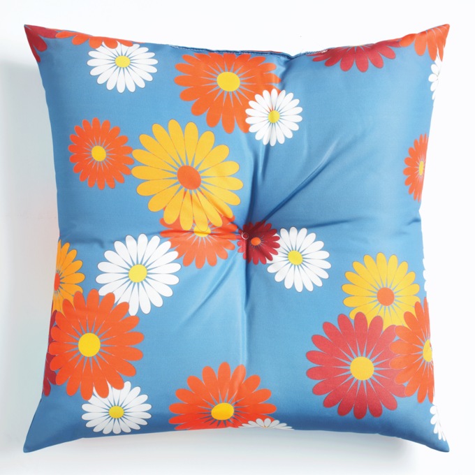 Button-Tufted Outdoor Pillow, , large