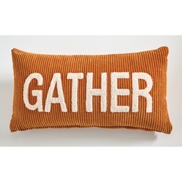 Corduroy Gather Accent Pillow, , large