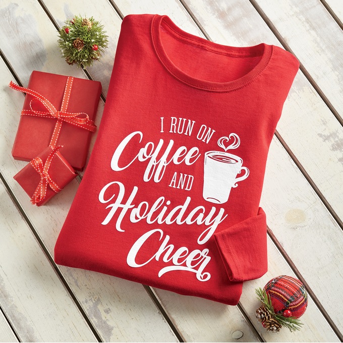 Coffee and Holiday Cheer T-Shirt, , large