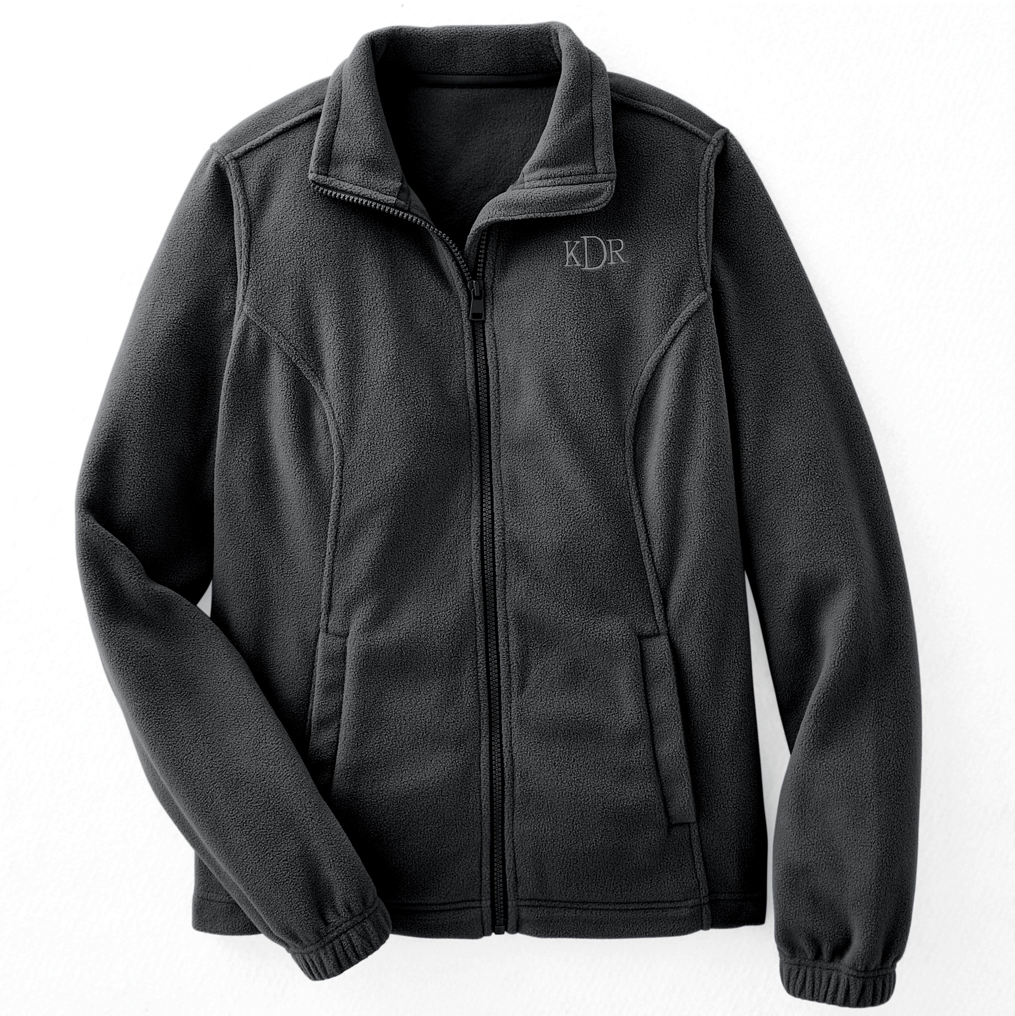 Women's Personalized Fleece Jacket, Gray Heather, large