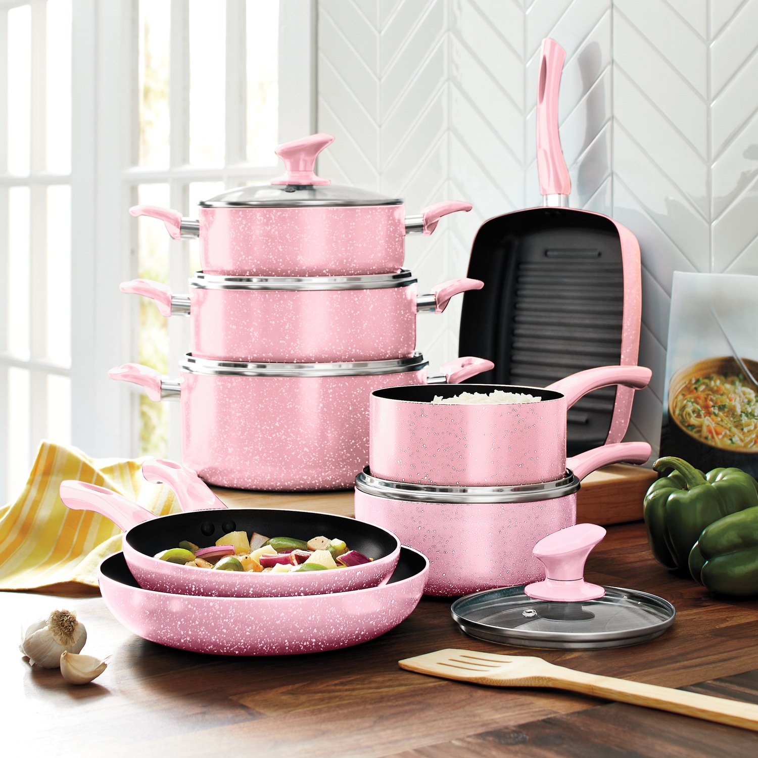 13-Piece Granite Aluminum Cookware Set | Ginny's