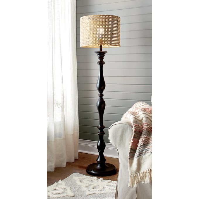 Cane Shade Floor Lamp, , large