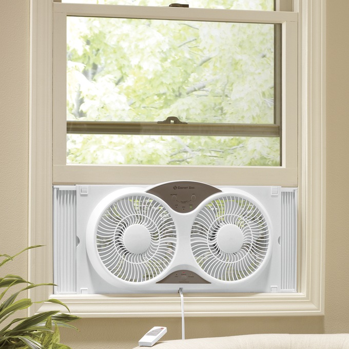 9" Dual Window Fan with Remote, , large