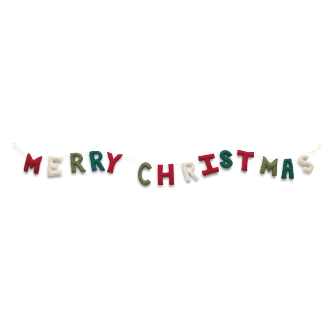 Felt Merry Christmas Garland, , large
