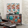 Embossed Circle Wall Art and Console Table, , large