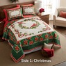 Reversible Holiday Quilt, Multi, large