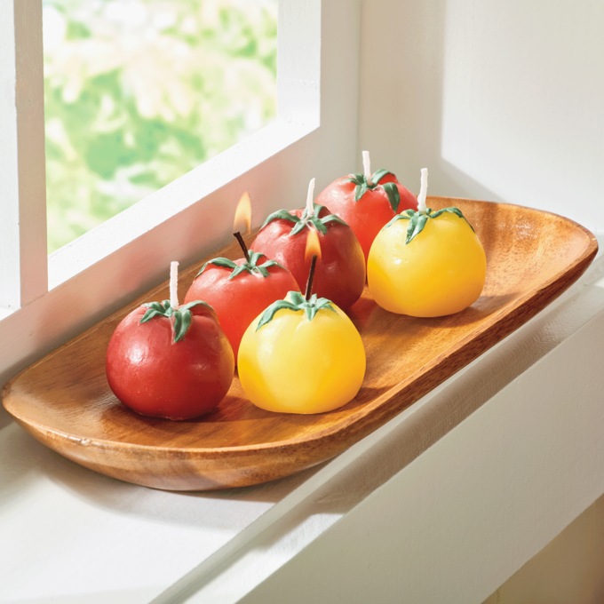 Set of 6 Heirloom Tomato Candles, Multi, large