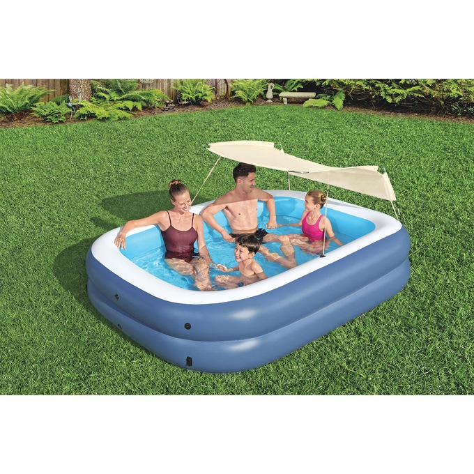 H20GO! Summer Bliss Shaded Inflatable Pool for Kids Ages 6 and Above, , large