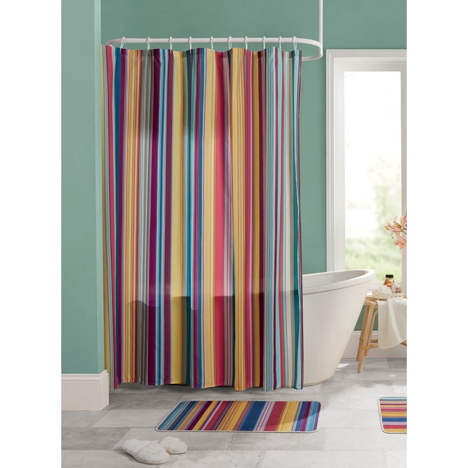 Color Connection Striped Shower Curtain, , large