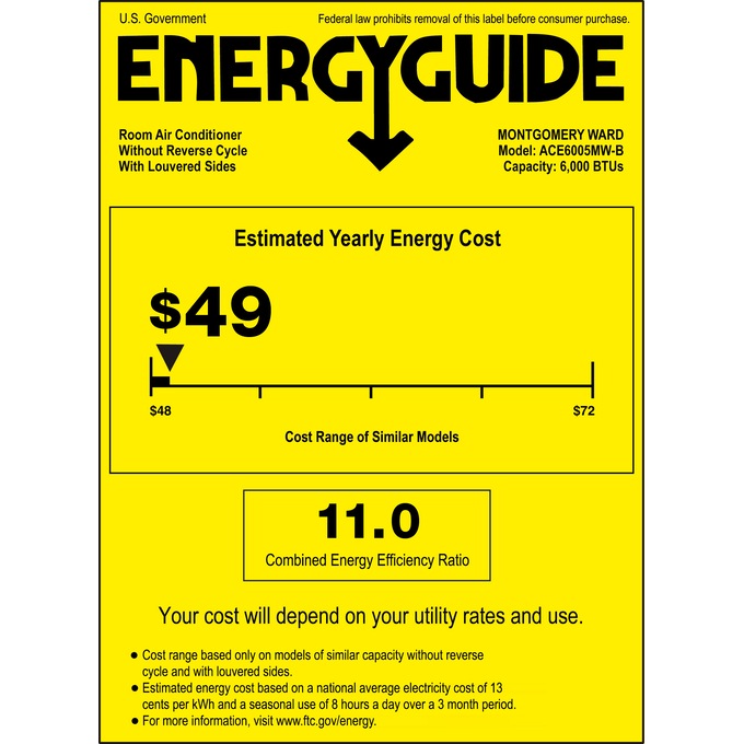 6,000 BTU Window Air Conditioner by Montgomery Ward, , large