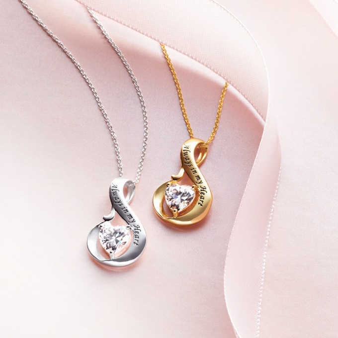 Cubic Zirconia Always in Heart Pendant, , large