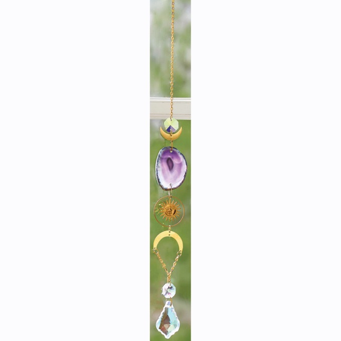Celestial Geode Slice Sun Catcher, , large