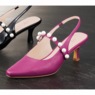 Faux-Pearl Strapped Slingback for Women with 2.5" Heel and Memory Foam, , large