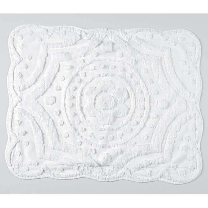 Scallop Chenille Sham, White, large