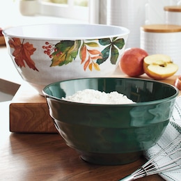 Set of 2 Melamine Leaf Mixing Bowls, , large