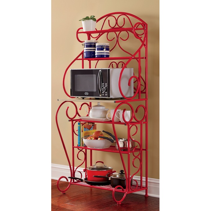 Red bakers rack deals