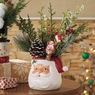 Hand-Painted Ceramic Holiday Planter with Evergreen Holiday Arrangement, , large