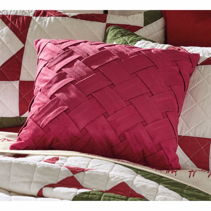 Basketweave Velvet Decorative Pillow, , large
